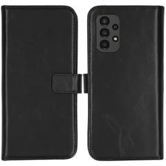 Selencia Étui portefeuille en cuir véritable Samsung Galaxy A13 (4G) - Noir