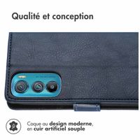 imoshion Étui de téléphone portefeuille Luxe Motorola Edge 30 - Bleu foncé