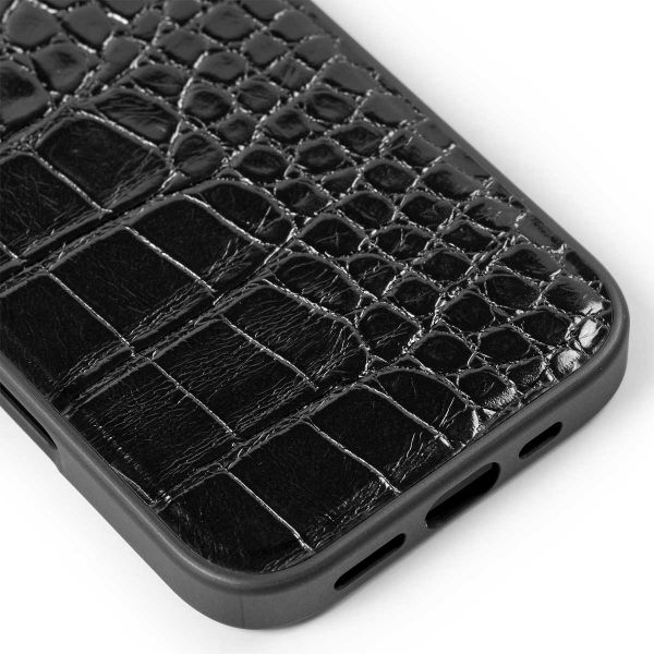 iDeal of Sweden Coque Vegan Leather iPhone 16 Plus - Black Croco