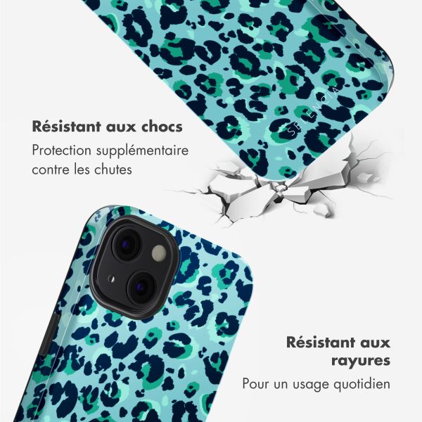 Selencia Coque arrière Vivid Tough avec MagSafe iPhone 13 - Wild Spots Light Blue