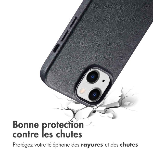 Accezz Coque arrière en cuir avec MagSafe Apple iPhone 15 - Onyx Black