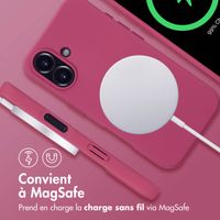 imoshion Coque arrière Color avec cordon amovible et MagSafe Apple iPhone 16 - Raspberry