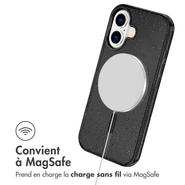 imoshion Coque Pailletée avec MagSafe Apple iPhone 16 - Glitter Noir
