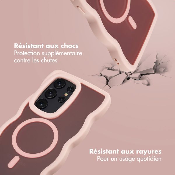 Selencia Coque arrière Wavy avec MagSafe Samsung Galaxy S24 Ultra - Soft Pink