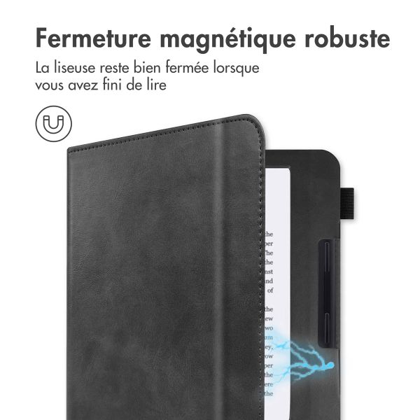 imoshion Étui de liseuse portefeuille avec strap et support Kobo Libra H2O - Noir