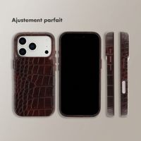 Selencia Coque arrière Croco avec MagSafe Apple iPhone 17 Pro - Choco Brown