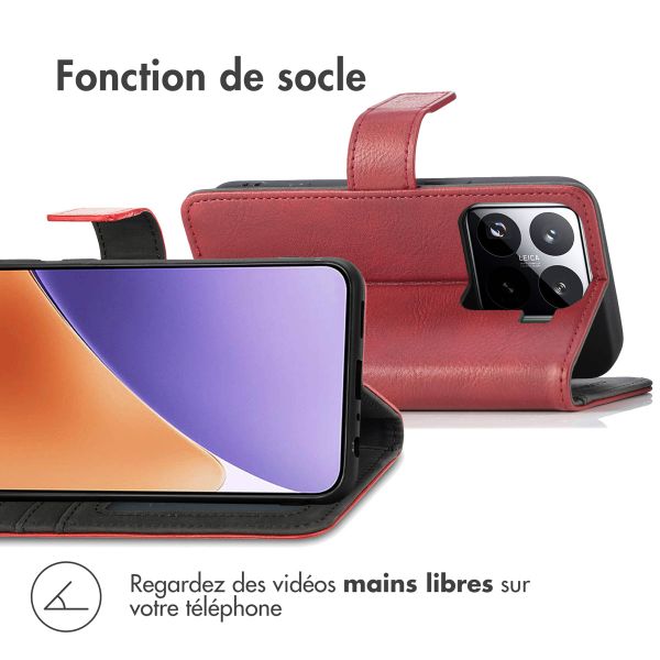 imoshion Étui de téléphone portefeuille Luxe Xiaomi 15 - Rouge