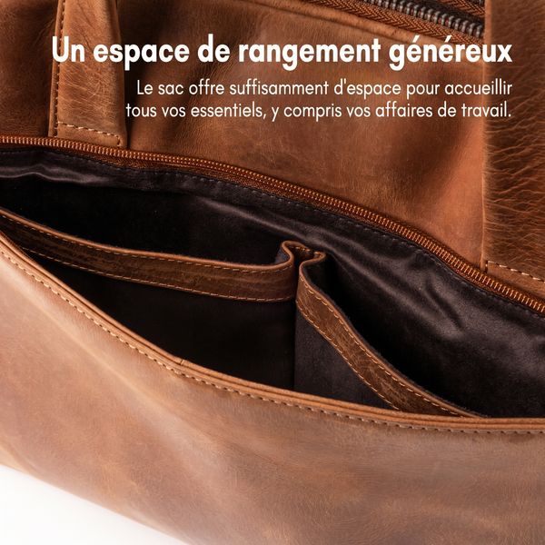 Accezz Leather Sac ordinateur 16 pouces - Cognac