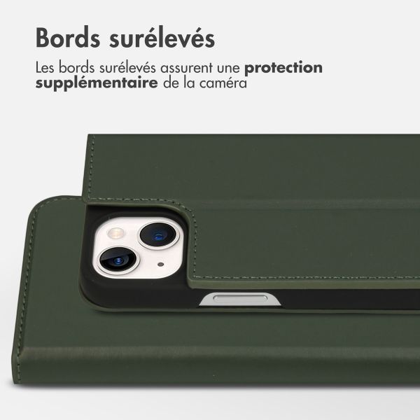 Accezz Étui de téléphone Slim Folio en cuir de qualité supérieure Apple iPhone 13 - Vert