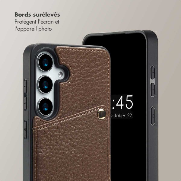 Selencia Coque de télephone Nova avec cordon et porte-cartes Samsung Galaxy S24 / S25 - Mocha Brown