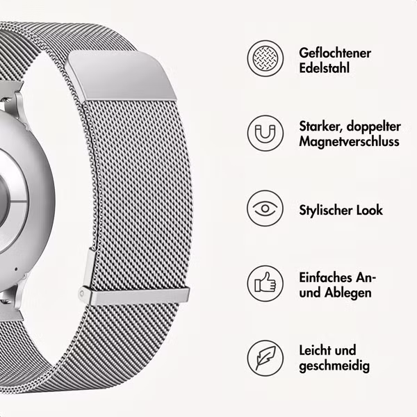 imoshion Bracelet magnétique milanais  - Connexion universelle 20 mm - Argent