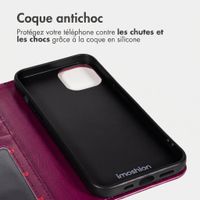 imoshion Étui de télephone portefeuille Design Apple iPhone 15 - Crush Check Coral Dust