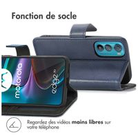 imoshion Étui de téléphone portefeuille Luxe Motorola Edge 30 - Bleu foncé