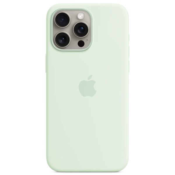 Apple Coque en silicone MagSafe Apple iPhone 15 Pro Max - Soft Mint