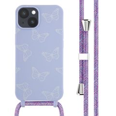 imoshion Coque design en silicone avec cordon Apple iPhone 14 - Butterfly