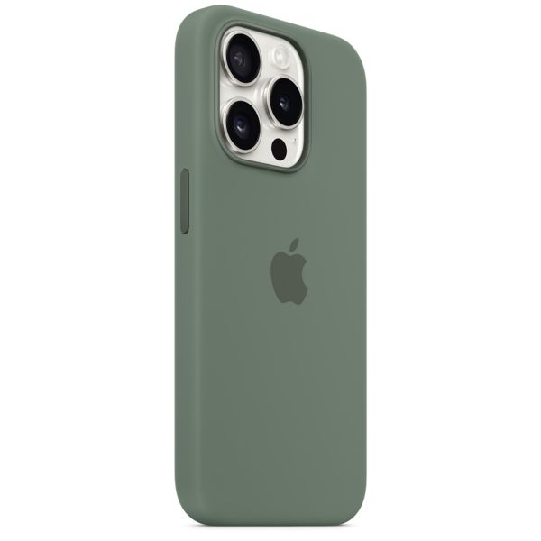 Apple Coque en silicone MagSafe iPhone 15 Pro - Cypress