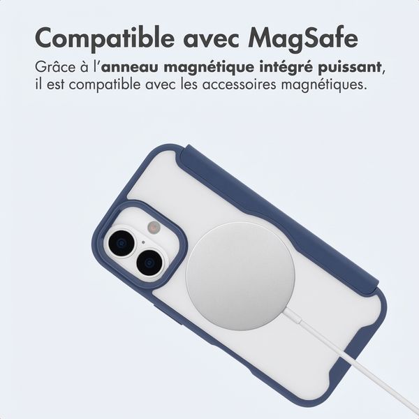 imoshion Bookcase transparente avec MagSafe Apple iPhone 16 - Bleu
