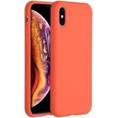 Accezz Coque Liquid Silicone Apple iPhone X / Xs - Nectarine