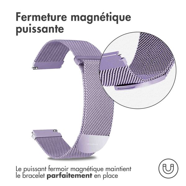 imoshion Bracelet magnétique milanais - Connexion universelle de 20 mm - Taille M - Violet