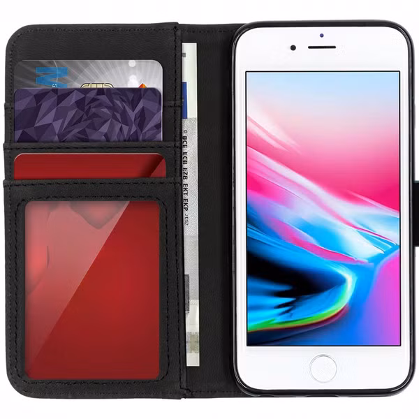imoshion Étui de télephone portefeuille de luxe Apple iPhone SE (2022 / 2020) / 8 / 7 / 6(s) - Bleu clair