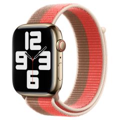 Apple Bracelet Sport Loop Apple Watch Series 1 t/m 11 / SE / Ultra (44/45/46/49 mm) - Pink Pomelo/Tan