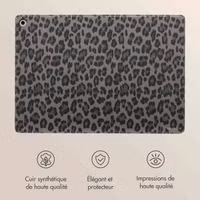Selencia Coque tablette Sabi avec imprimé léopard Samsung Galaxy Tab A9 Plus - Midnight Black