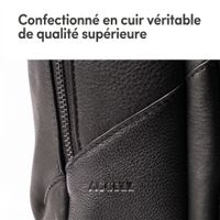 Accezz Leather Sac à dos ordinateur 16 pouces - Noir