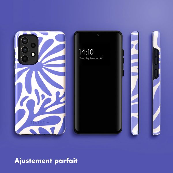 Selencia Coque arrière Vivid Tough Samsung Galaxy A52(s) (5G/4G) - Modern Bloom Sapphire Blue