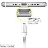 Accezz Câble Lightning vers USB iPhone 11 Pro Max - Certifié MFi - 0,2 mètres - Blanc