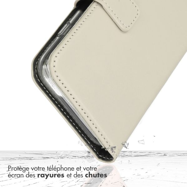 Selencia Étui de téléphone portefeuille en cuir véritable Samsung Galaxy A35 - Greige