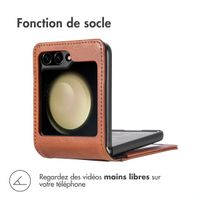 imoshion Étui de télephone portefeuille Luxe Samsung Galaxy Z Flip 7 FE - Marron
