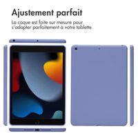 Accezz Coque Liquid Silicone iPad 9 (2021) 10.2 pouces / iPad 8 (2020) 10.2 pouces / iPad 7 (2019) 10.2 pouces - Lila