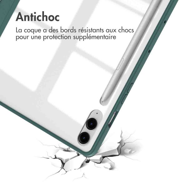 imoshion Coque tablette rigide Trifold Samsung Tab S10 Plus / Tab S9 FE Plus / Tab S9 Plus 12.4 pouces - Vert