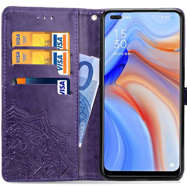 imoshion Etui de téléphone portefeuille Mandala Oppo Reno4 5G - Violet