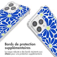 imoshion Coque Design avec cordon iPhone 13 Pro Max - Cobalt Blue Flowers Connect