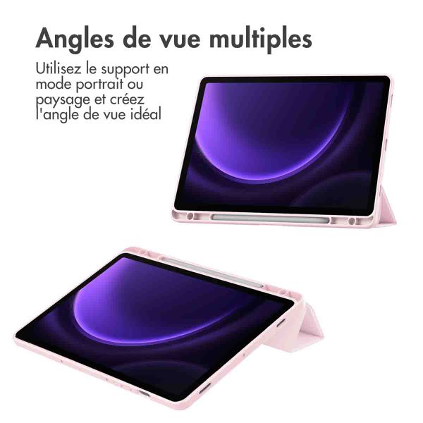 imoshion Coque tablette rigide Trifold Samsung Galaxy Tab S9 11.0 pouces / Tab S10 FE / S9 FE 10.9 pouces - Rose