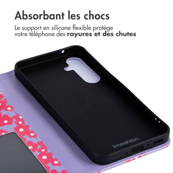 imoshion Étui de téléphone portefeuille Design Samsung Galaxy A35 - Dusty Rose Blossoms