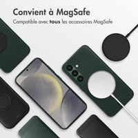 Accezz Coque arrière en cuir avec MagSafe Samsung Galaxy S24 - Cedar Green