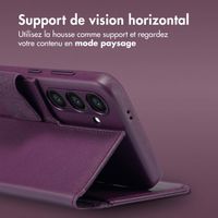 Accezz Étui de télephone portefeuille en cuir 2-en-1 avec MagSafe Samsung Galaxy S23 FE - Heath Purple