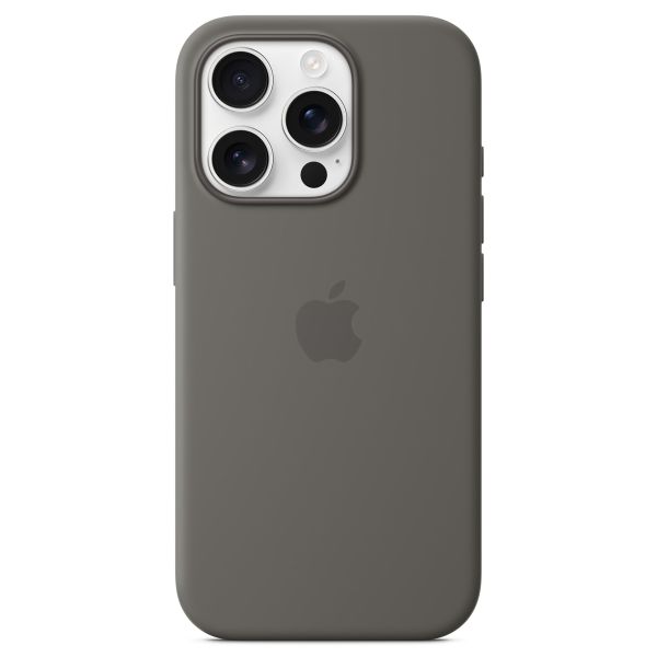 Apple Coque en silicone MagSafe Apple iPhone 16 Pro - Stone Gray