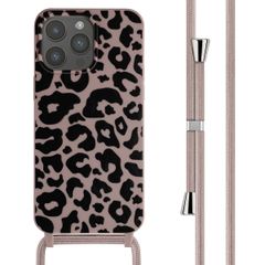 imoshion Coque design en silicone avec cordon Apple iPhone 15 Pro Max - Animal Pink