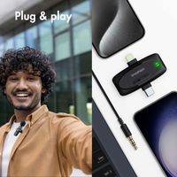 imoshion Microphone pour téléphone - Micro cravate - Sans fil - Bluetooth / Lightning / USB-C