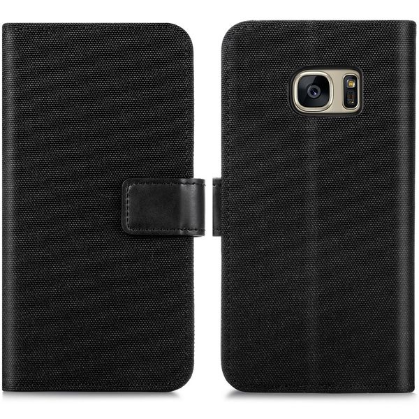 imoshion Étui de téléphone portefeuille Canvas Luxe Galaxy S7 - Noir