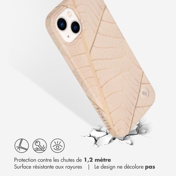 Selencia Aurora Coque Fashion iPhone 14 Plus - ﻿Coque durable - 100 % recyclée - Earth Leaf Beige