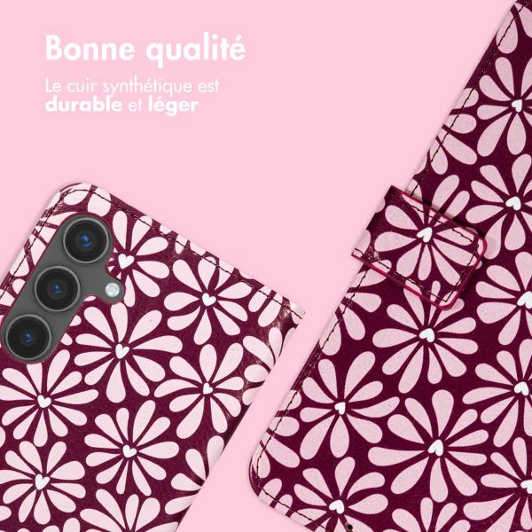 imoshion Étui de télephone portefeuille Design Samsung Galaxy S25 FE - Bloom Love Blush