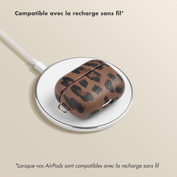 Selencia Coque Sabi Apple AirPods Pro / Pro 2 - imprimé léopard - Mocha Brown