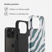 Selencia Coque arrière Vivid Apple iPhone 15 Pro - Colorful Zebra Pine Blue