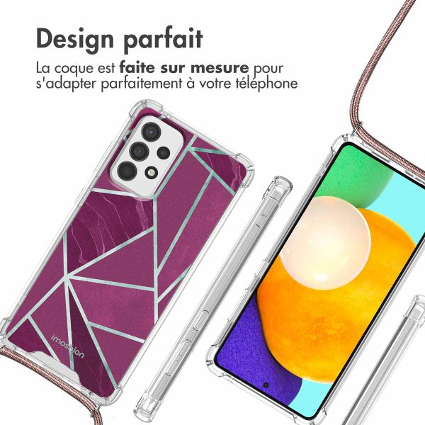 imoshion Coque Design avec cordon Samsung Galaxy A52(s) (5G/4G) - Bordeaux Graphic