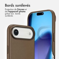 Accezz Coque arrière en cuir avec MagSafe Apple iPhone Air - Marron café