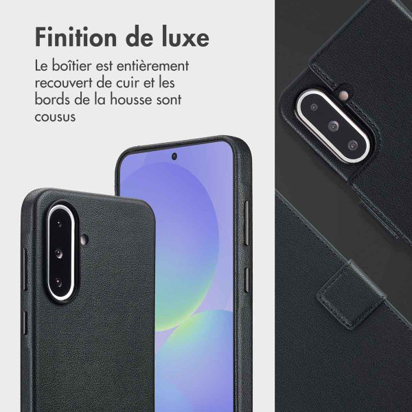 Accezz Étui de télephone portefeuille en cuir 2-en-1 avec MagSafe Samsung Galaxy A36 / A56 - Onyx Black